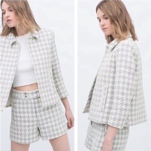 ZARA Houndstooth Blazer Jacket XL